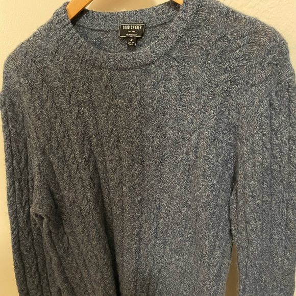 Todd Snyder | Sweaters | Todd Snyder Blue Ink Cable Knit Sweater | Poshmark
